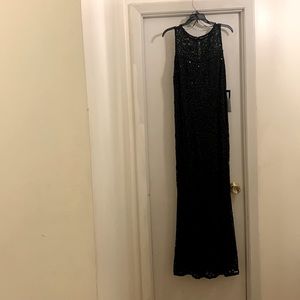 MARINA. Sleeveless Black Gown with sequins. Purchased for a black tie event.